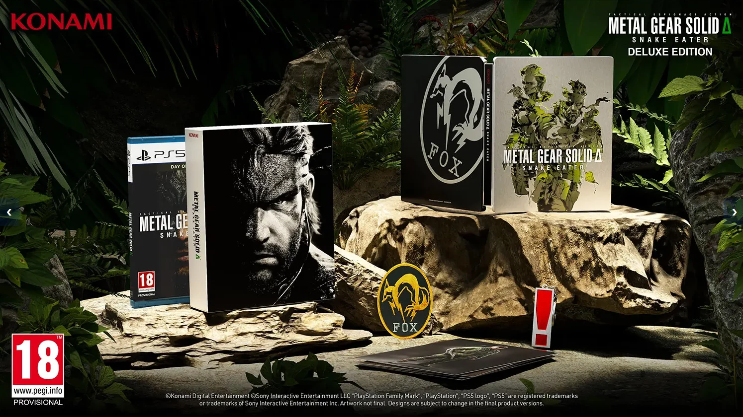 Lojë për PlayStation 5, Konami, Metal Gear Solid Delta: Snake Eater Deluxe Edition, set me Steelbook + përmbajtje shkarkimi + zinxhir çelësash + sticker dhe art cards