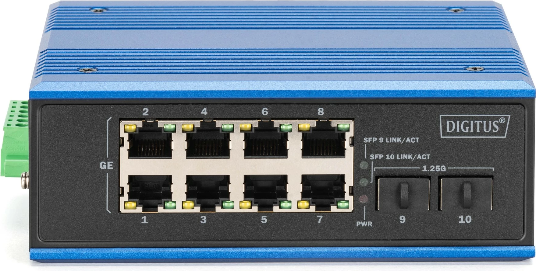 Switch industrial Digitus DN-651151, 8x PoE porta, 2x SFP, Gigabit, metalik, IP40