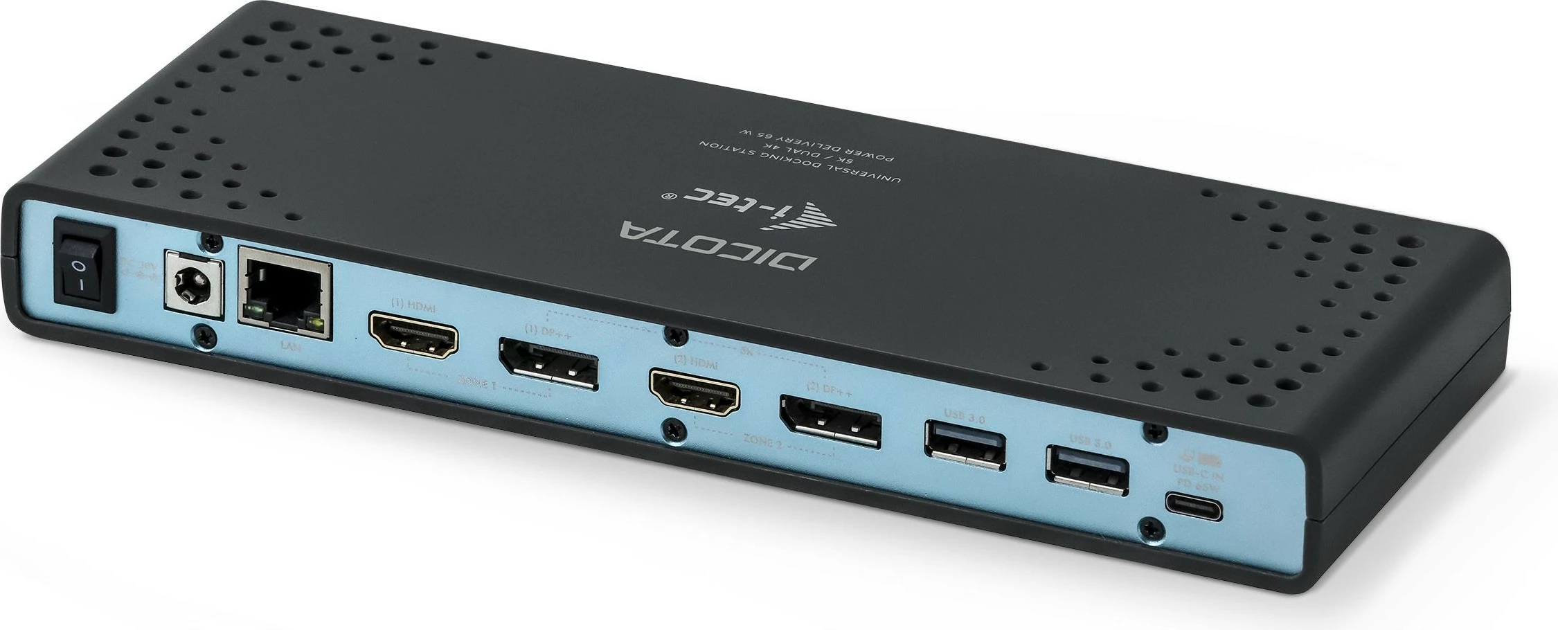 Docking station DICOTA USB-C 13-in-1, 5K HDMI/DP, PD 65W, e zezë