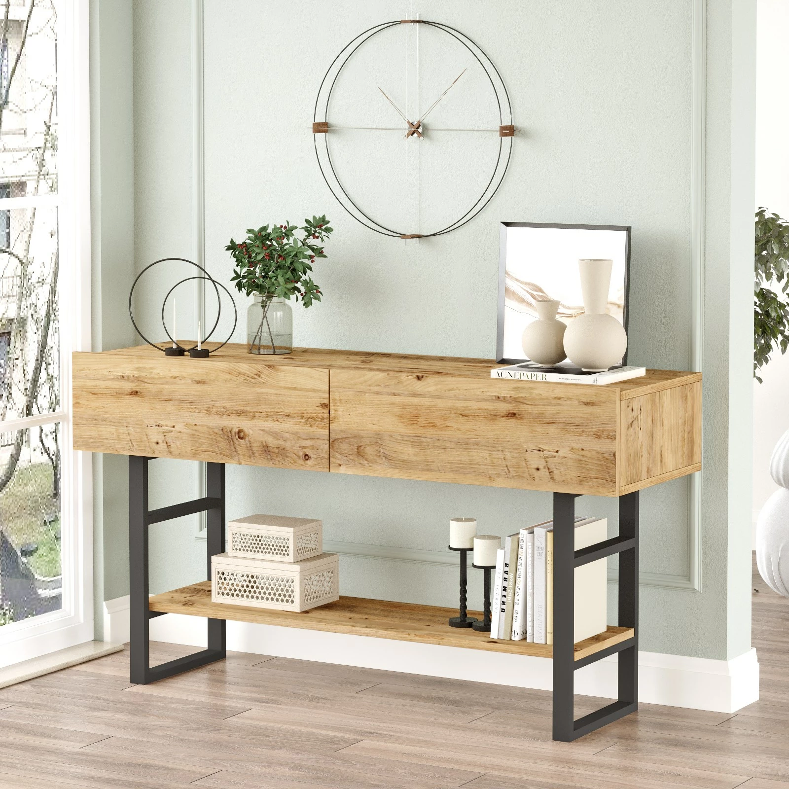 Komodë hyrëse Hanah Home, ngjyrë Atlantic Pine, Ml23-A, 138.8x75.7x43 cm