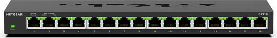 Switch rrjeti NETGEAR GS316, 16x Gigabit Ethernet, fanless, metal, montim në mur
