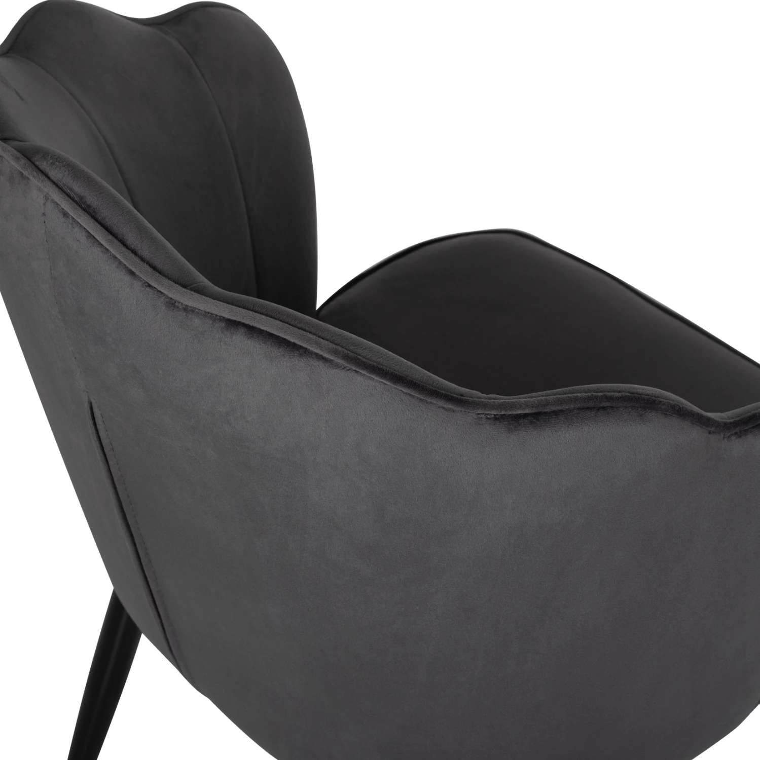 Karrige AVIE FH8737.01 kornizë metalike dhe kadife gri 48x48x85Hcm., set prej 2 copë
