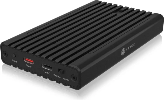 Kasë për 2x M.2 NVMe SSD ICYBOX IB-2817MCL-C31, USB 3.2 Gen 2 10 Gbit/s, klonim pa kompjuter, e zezë