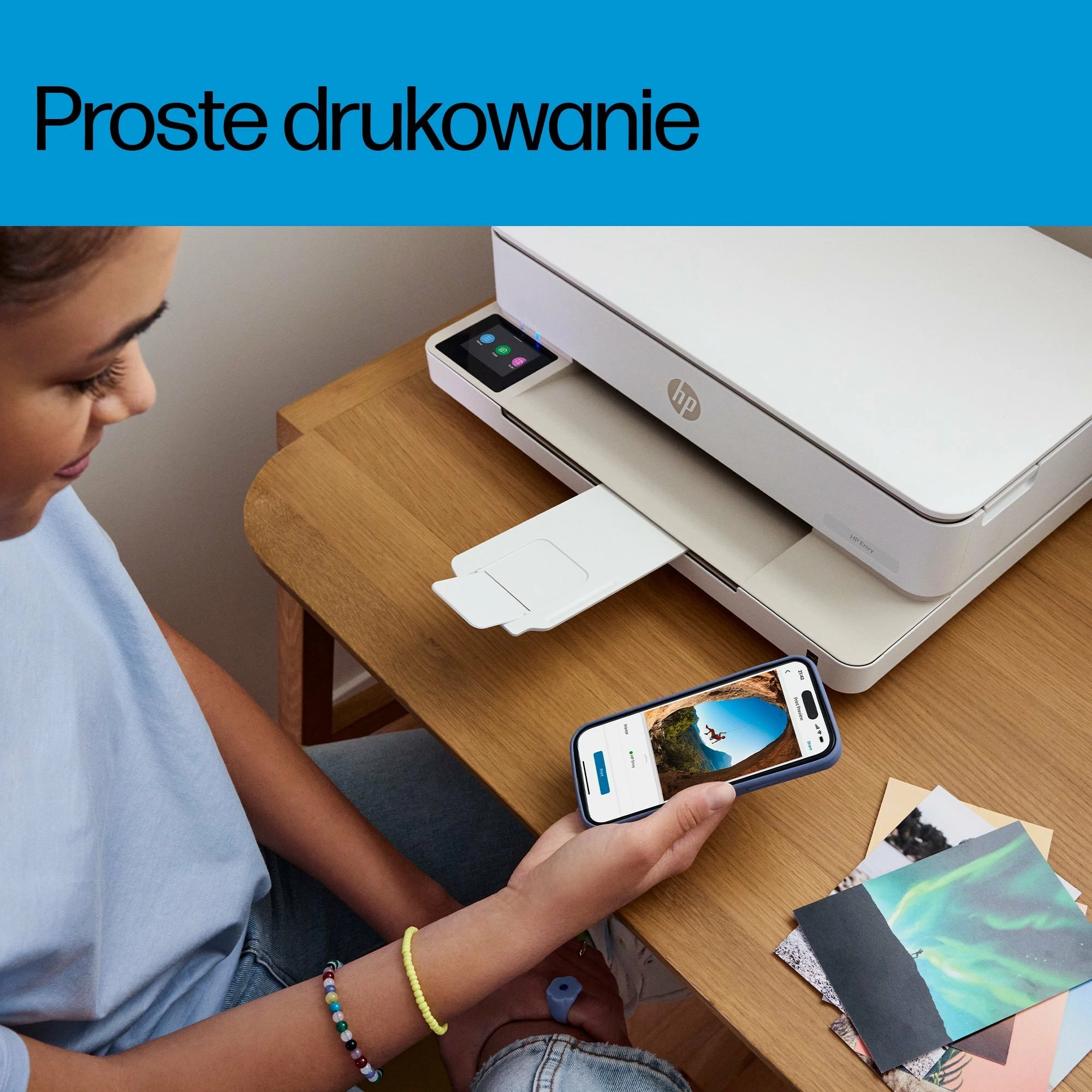Printer multifunksional HP ENVY 6120e (714L8B) A4, inkjet, Wi‑Fi, printim dyanshëm, ekran me prekje, bardhë/bezhë