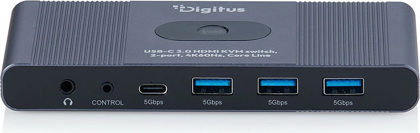 Docking stacion USB-C Digitus Coreline, 3x HDMI, 3x USB-A, 4K@60Hz, gri