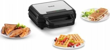 Tostier 3-në-1 Tefal UltraCompact SW383D10 700 W, 3 sete pllakash, i zi
