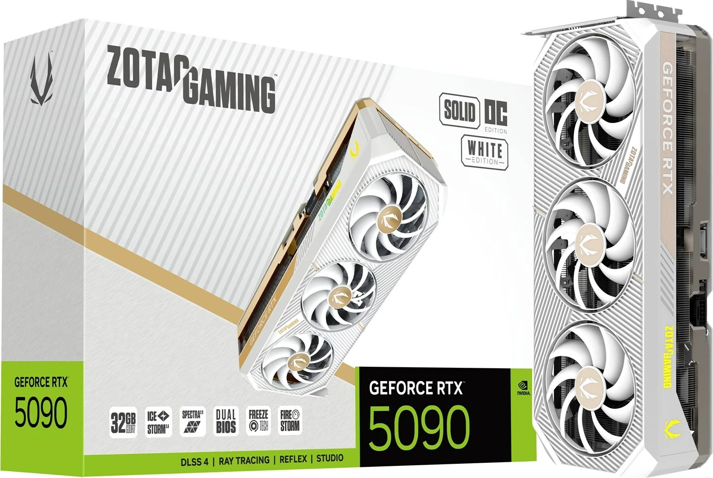 Kartelë grafike ZOTAC GAMING GeForce RTX 5090 SOLID OC, 32 GB GDDR7, e bardhë