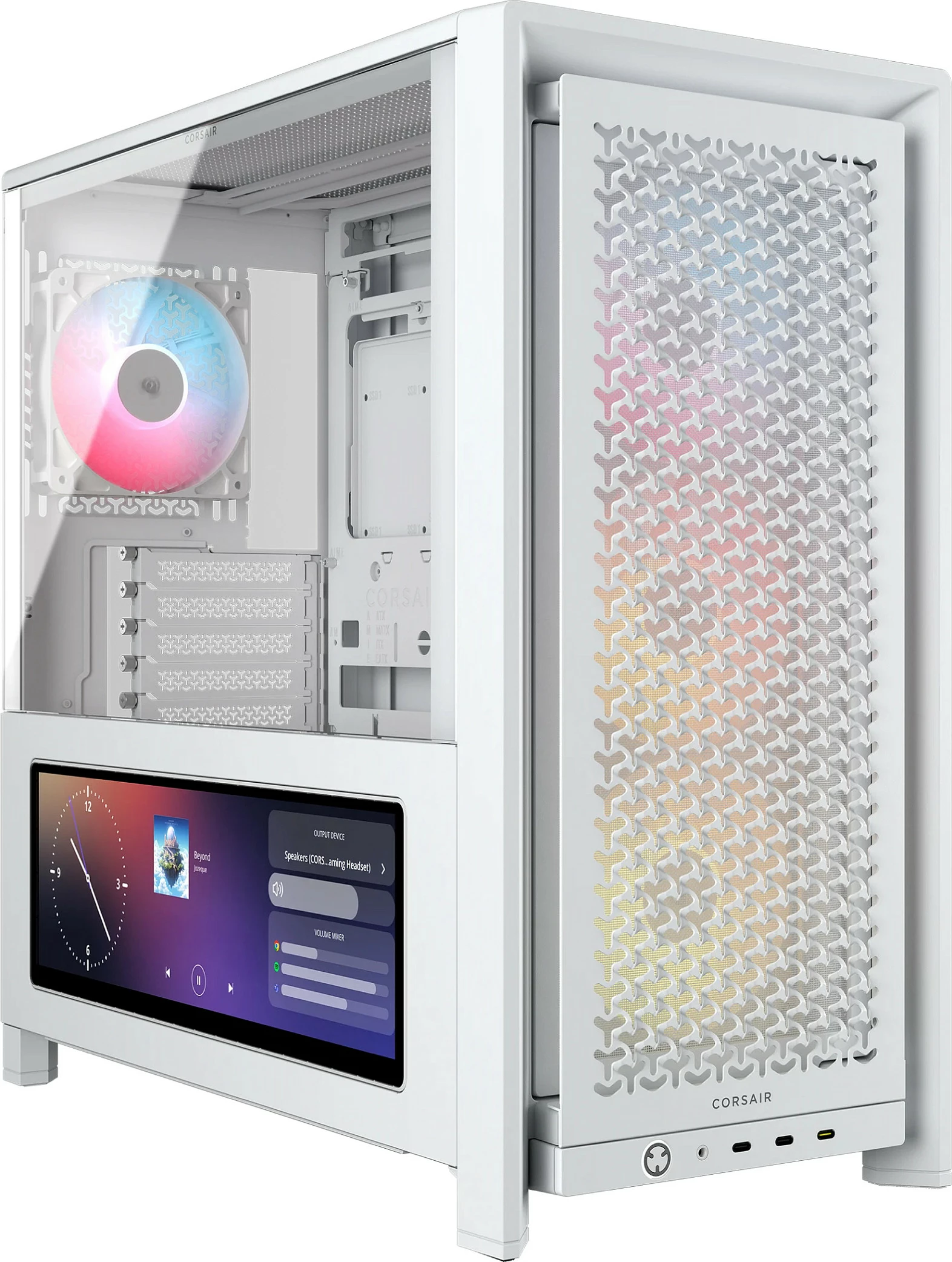 Kasë CORSAIR Frame 4000D LCD RS ARGB, Midi Tower ATX, LCD 14.5", e bardhë