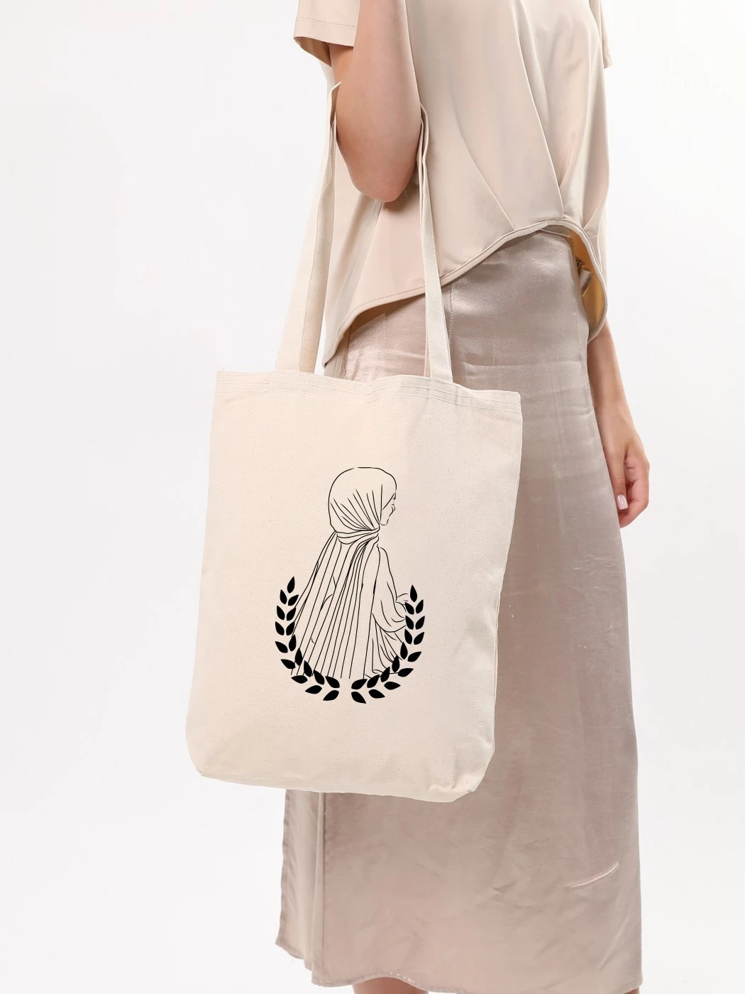 Çantë tote Zoozie Bags, krem, 35x40x8cm