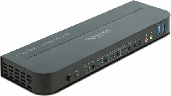 Switch KVM DeLOCK 11483, 4 porta HDMI, 4K Ultra HD, e zezë