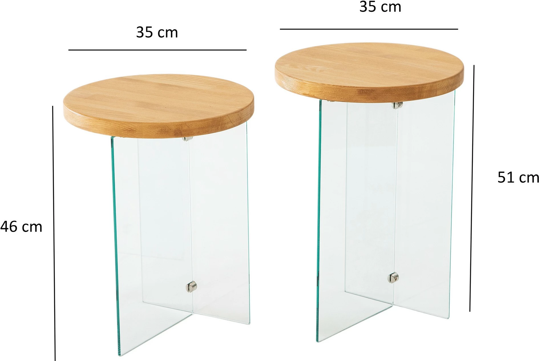 Set tavolinash kafeje Skye Decor, Serenity 2, lis, transparent