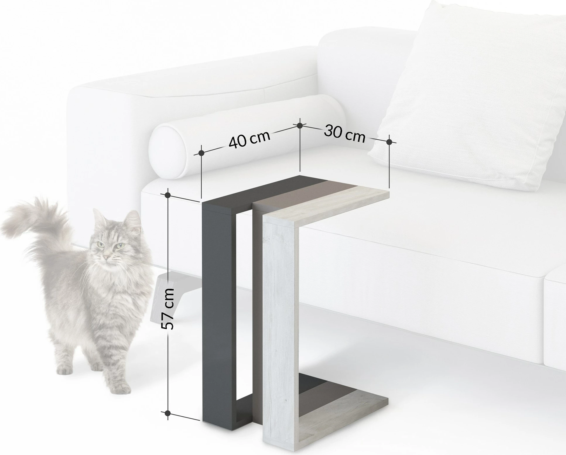 Tavolinë anësore Skye Decor, ngjyrë kafe e errët, Hitit