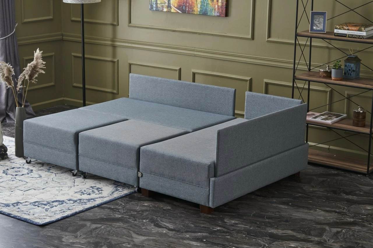 Kënd-sofë krevati Fly, ngjyrë kaltër, Atelier del Sofa