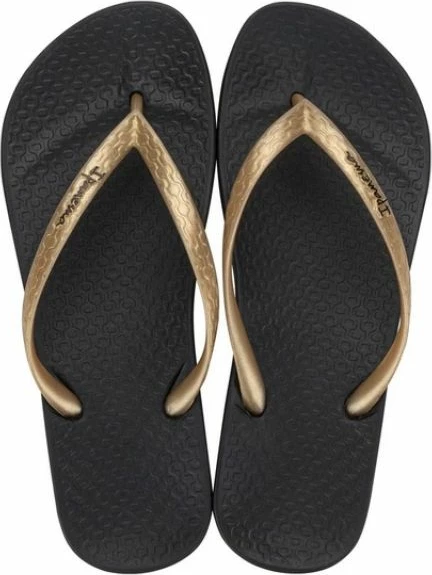 Flip-flopa për femra Ipanema, të zeza dhe të arta [Madhësia: 40]