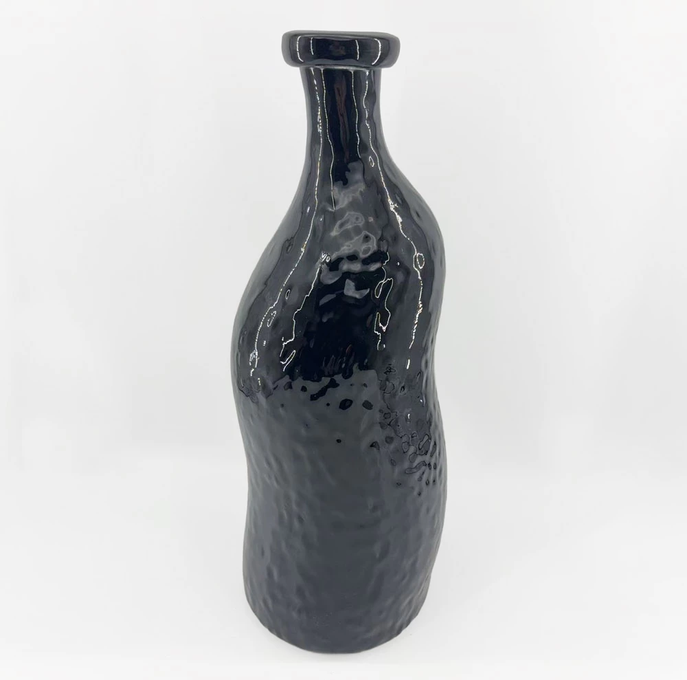 Vazo ROMAIN, qelq i zi, 15.5x15.5x40cm