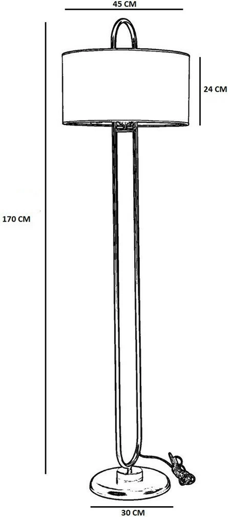 Lambader Opviq Elips, këmbë e zezë, abazhur i zi