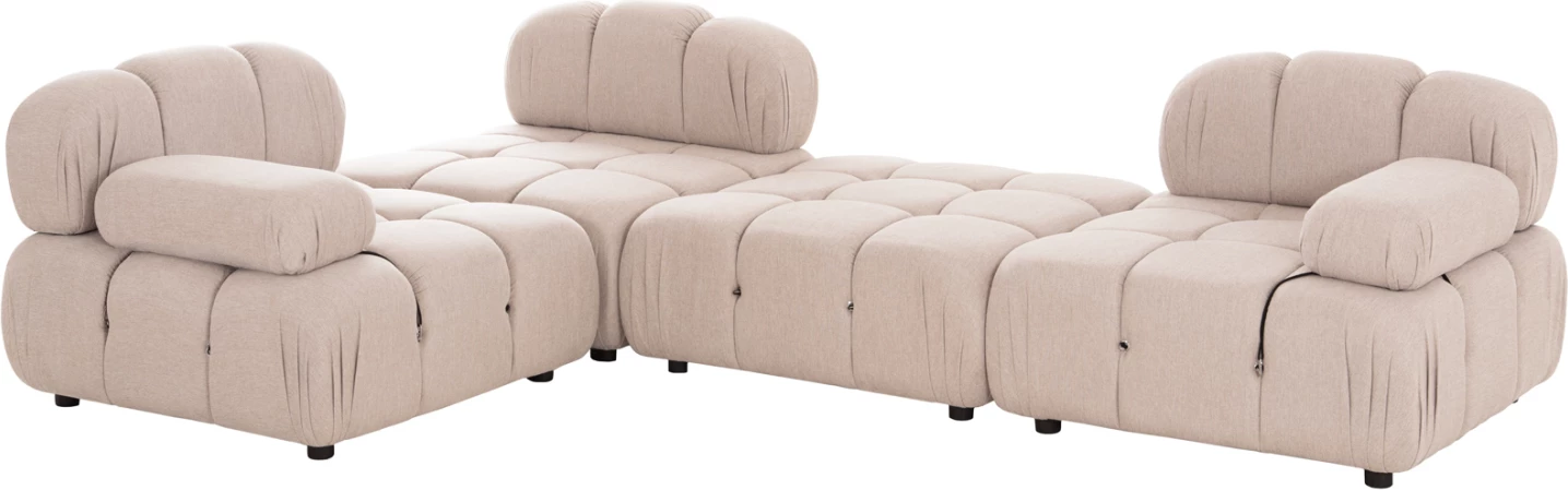 Divan polimorfik SHIFTER, material tekstil, bezhë e çelët, 290x196x76cm, 4 pjesë