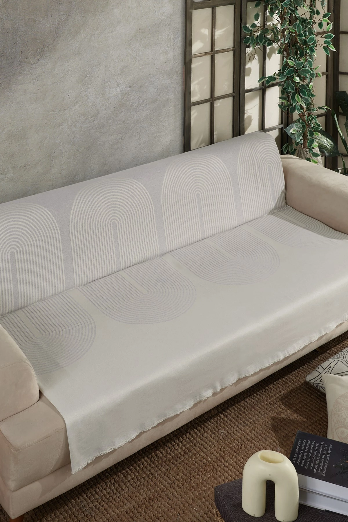 Mbulesë divani L'essentiel, gri e çelët, 170x200cm