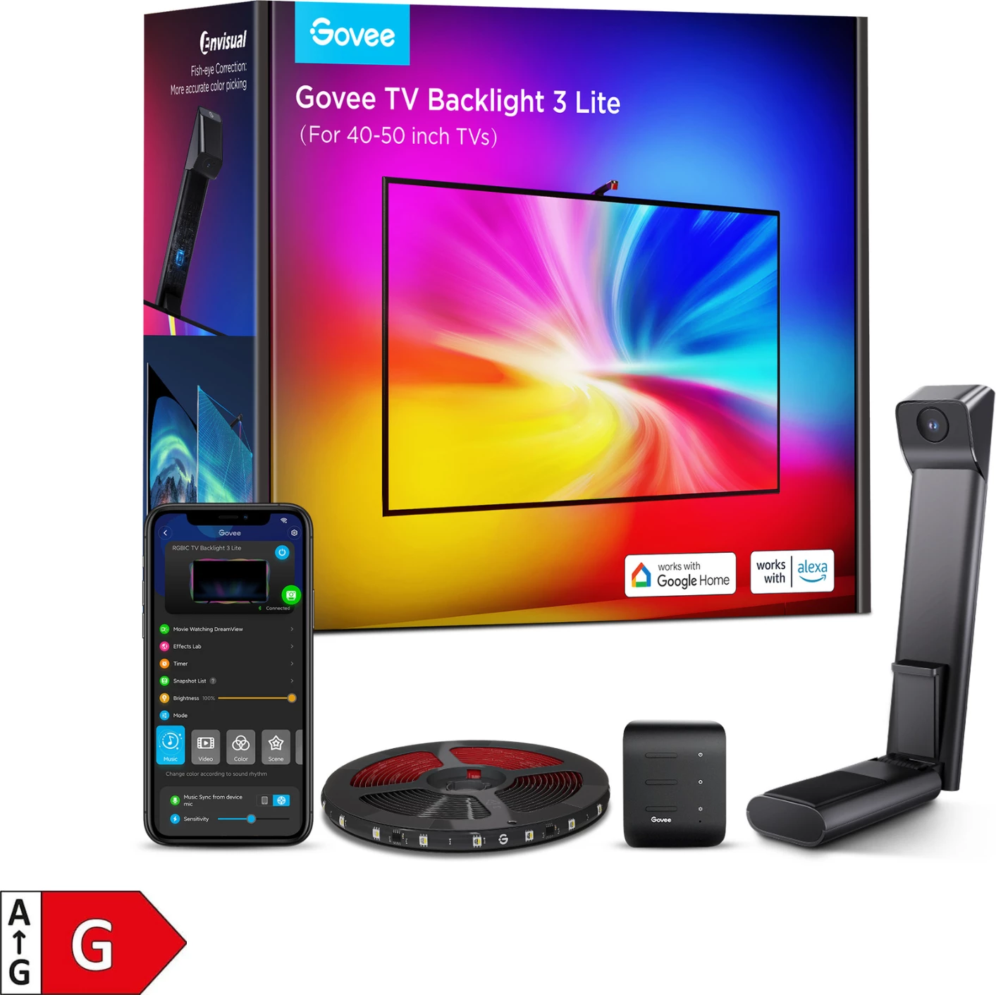 Ndriçim prapa TV Govee Envisual TV Backlight 3 Lite H6097 për 40-50"