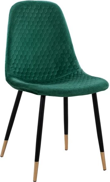 Karrige Lucille FH8552.03 prej kadifeje ngjyrë cypress me kornizë metalike 45x56x81cm, set prej 4 copë