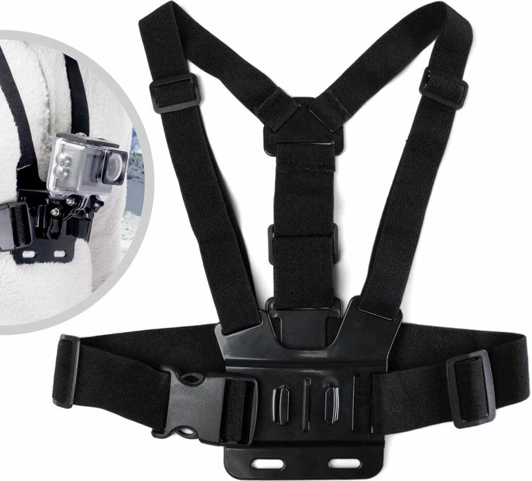 Mbajtëse gjoksi për kamera aksion Hurtel, e zezë