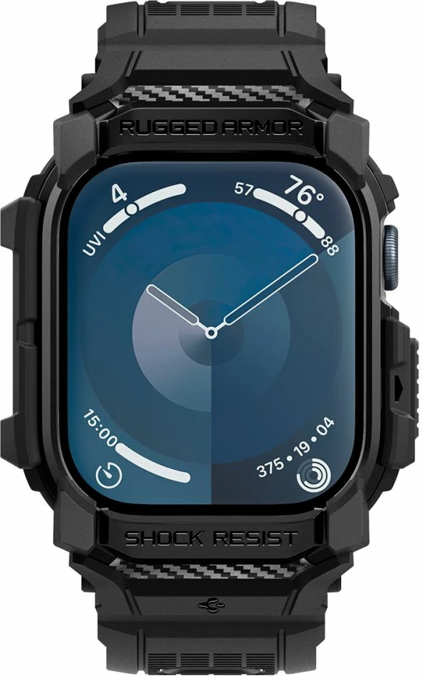 Mbështjellës me rrip Spigen Rugged Armor Pro për Apple Watch 10, 42mm, i zi