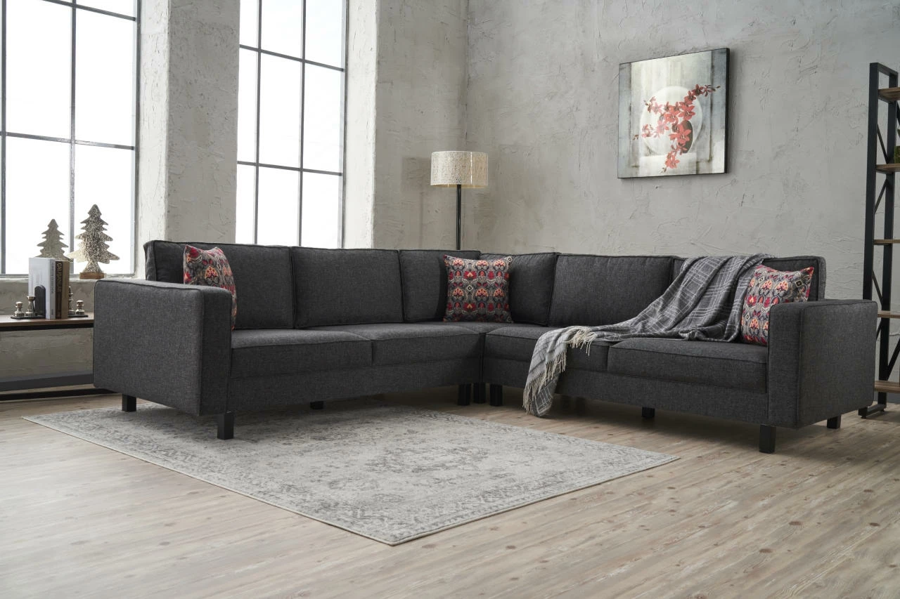 Këndare Atelier del Sofa, pëlhurë Kale, ngjyrë antracit