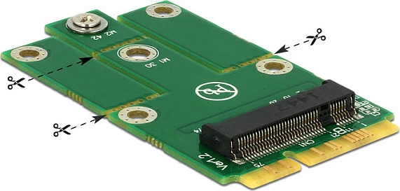 Adapter DeLOCK 62654 Mini PCIe në M.2 NGFF, 30 x 54 mm
