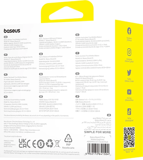 Kufje wireless Baseus Bowie E5 TWS, Bluetooth 5.3, të zeza