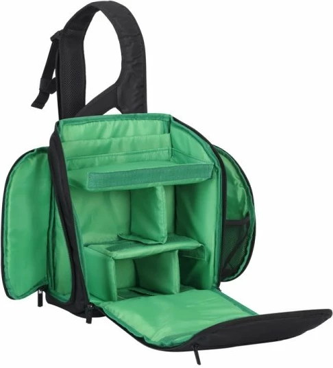 Çantë sling për kamerë DSLR RivaCase 7470, poliestër, me rain cover, e zezë