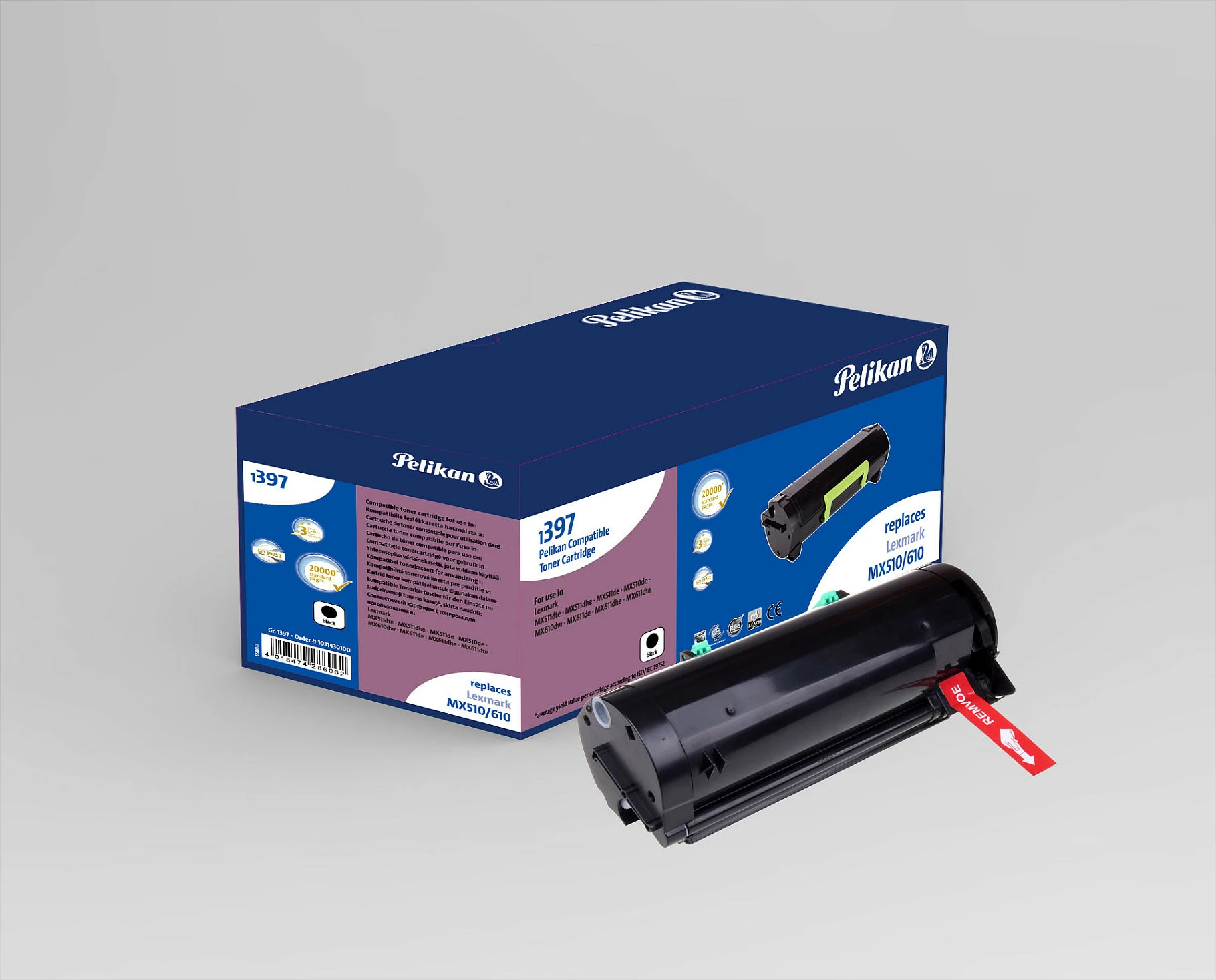 Toner Pelikan 50F2U0E kompatibil për Lexmark, 20000 faqe, i zi