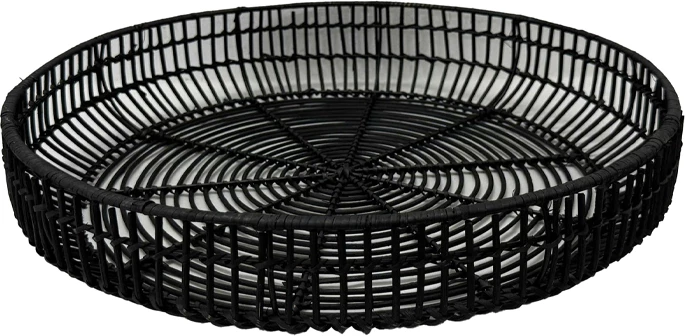 Tabaka ONYX, ratan natyral, e zezë, 51x51x9cm