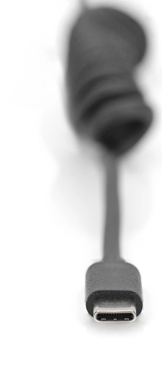 Kabllo spiral USB C në USB C Digitus, 1 m, USB 2.0, e zezë