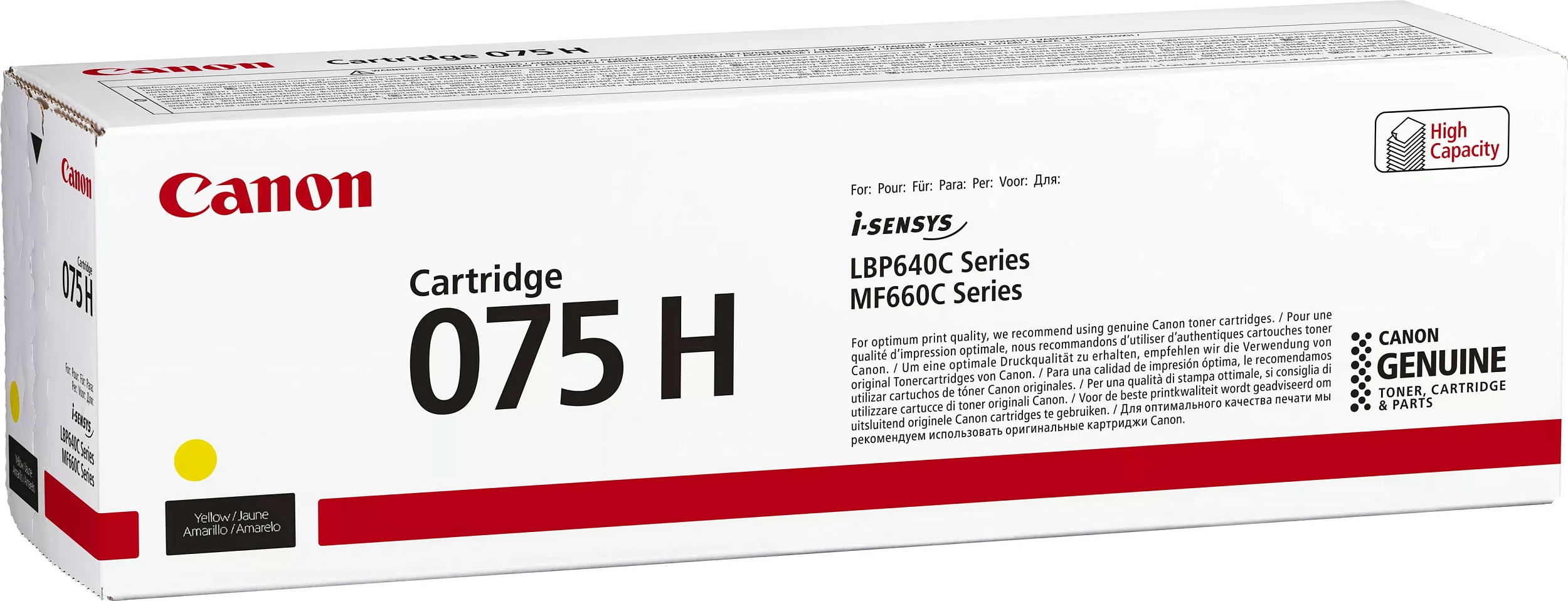 Toner Canon 075H, High Yield 2500 faqe, Yellow