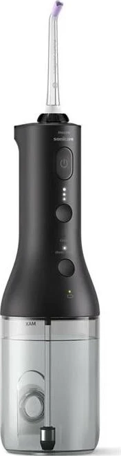 Irigator oral Philips Sonicare HX3826/33, me bateri, Black, set me çantë udhëtimi + 2 gryka