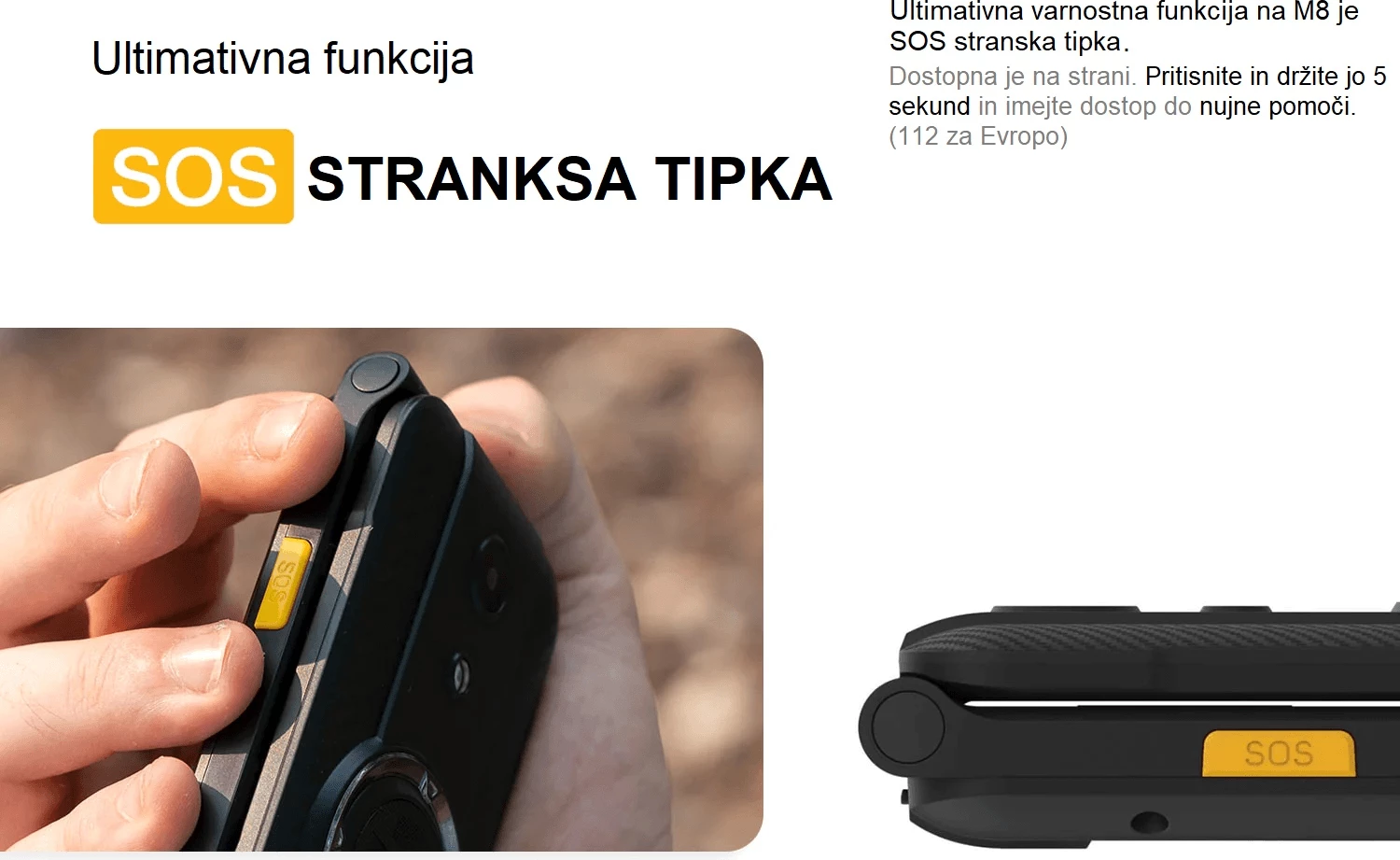 telefon me taste flip, AGM, M8 Flip, 4G, Dual SIM, 2.8\", 48MB/128MB, microSD deri 128GB, IP68/IP69K/MIL-STD-810H, i zi