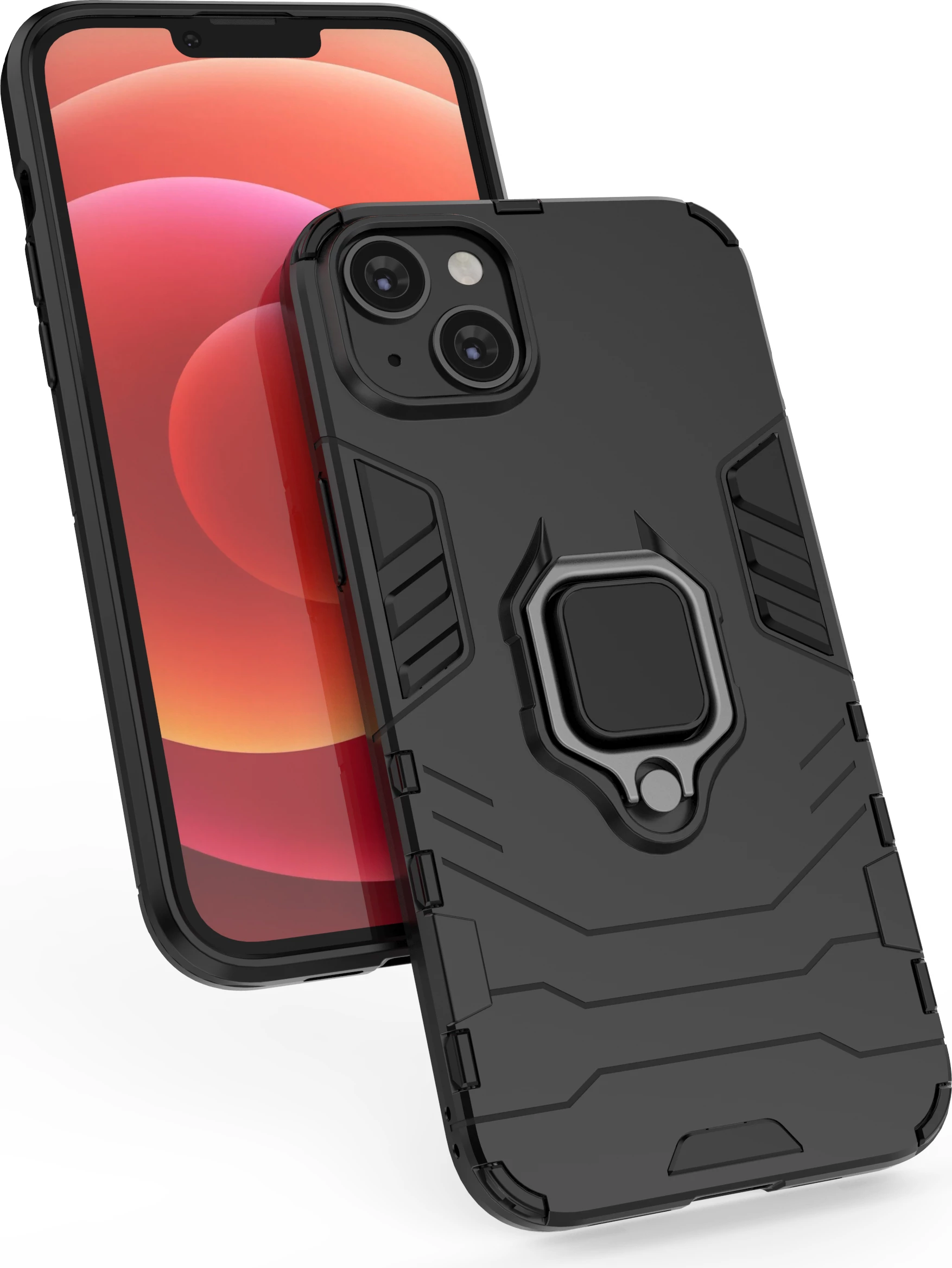 Mbështjellës Hurtel Ring Armor për iPhone 14 Plus, me unazë, i zi