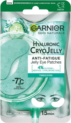 Maskë për sy Garnier Hyaluronic Cryo Jelly Moisturizing Gel Eye Mask për femra 5g
