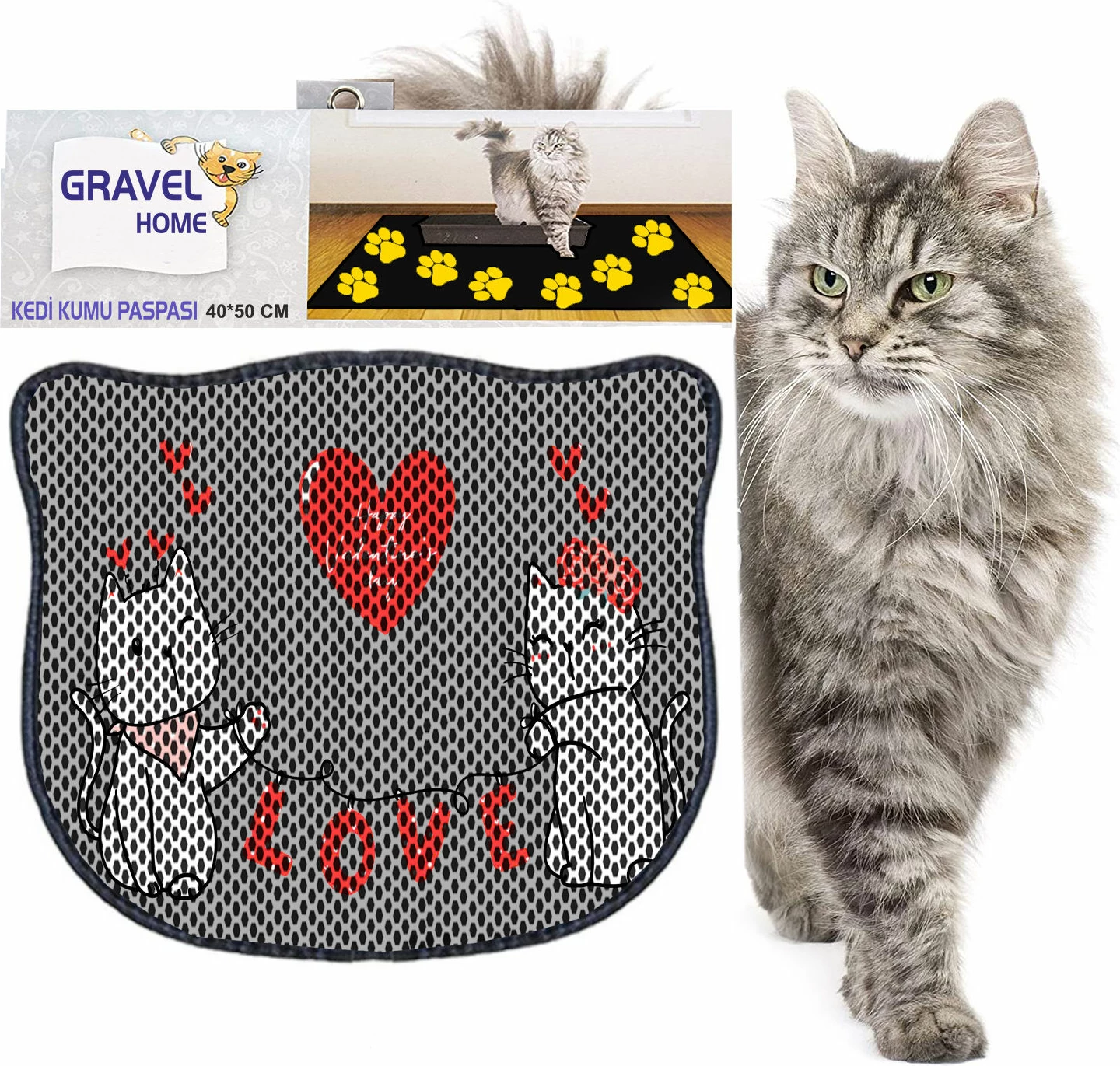 Tapet për rërë mace, shumëngjyrësh, Paws & Whiskers, Kdkafa0045