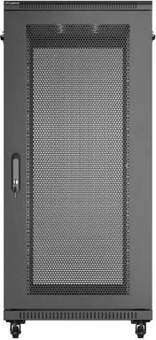 Kabinet rack LANBERG 19" 27U 600x1000mm, në këmbë, dyer të shpuara, i zi