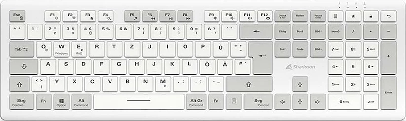 Tastierë Sharkoon OfficePal K30W, DE Layout, Rubberdome, e bardhë
