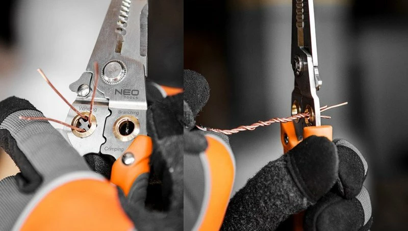 Pinca për zhveshje kabllosh Neo Tools 01-549 6-në-1 180 mm, portokalli/zi