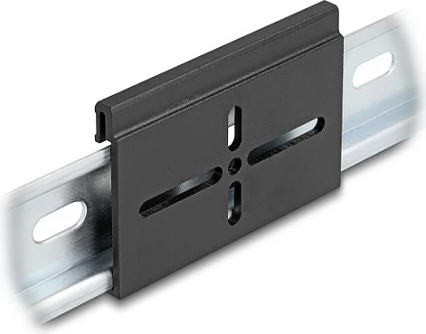 Klips montimi DeLOCK 67145 për DIN shinë 35 mm, alumin, zi