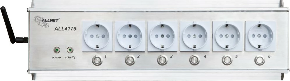 Shteker i mençur ALLNET ALL4176, 6 porta, për automatizim IP, ngjyrë argjendi