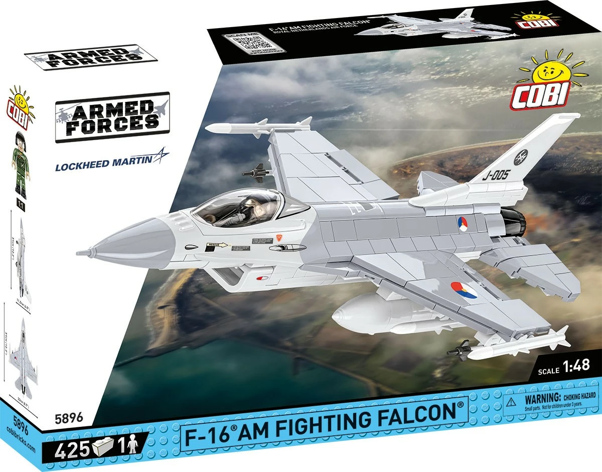 Set ndërtimi Cobi F-16 AM Fighting Falcon, 425 pjesë, gri/bardhë
