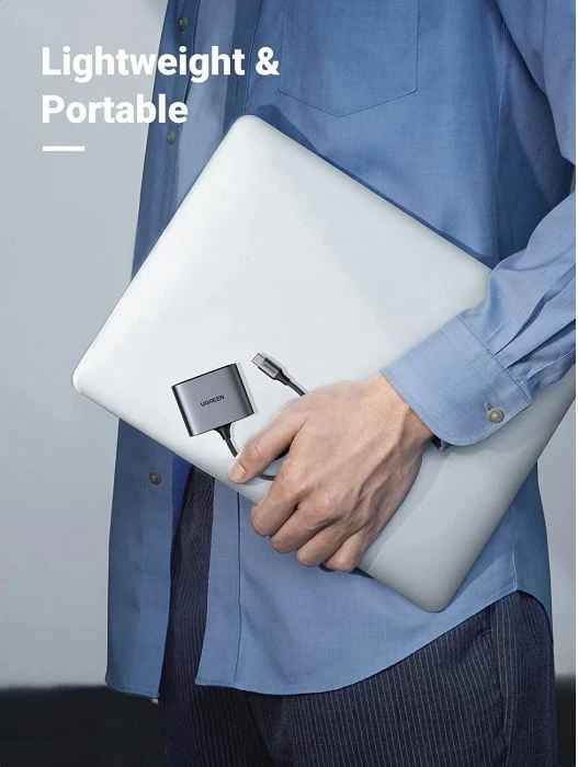 Lexues kartelash USB-C UGREEN 80798 3-në-1 SD/microSD + USB-A, 5Gbps, gri
