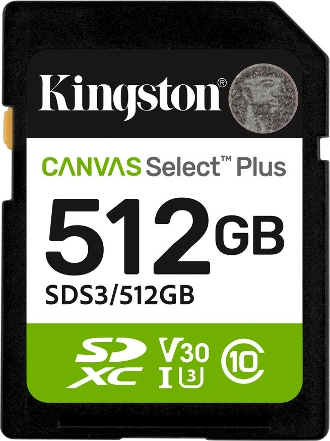 Kartë memorie SD Kingston Canvas Select Plus Gen3, 512GB, SDXC, 150MB/s