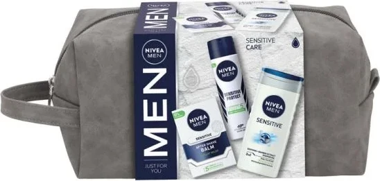 Set për trup Nivea Sensitive, Xhel dushi 250 ml + Antiperspirant 150 ml + Losion pas rrojes 100ml