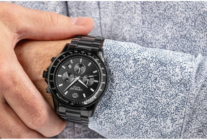 Orë dore meshkuj Giewont GW3520-B1, e zezë