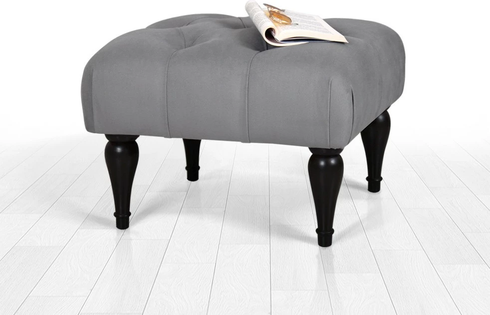 Puf Atelier del Sofa, dizajn bohem, ngjyrë gri, floral